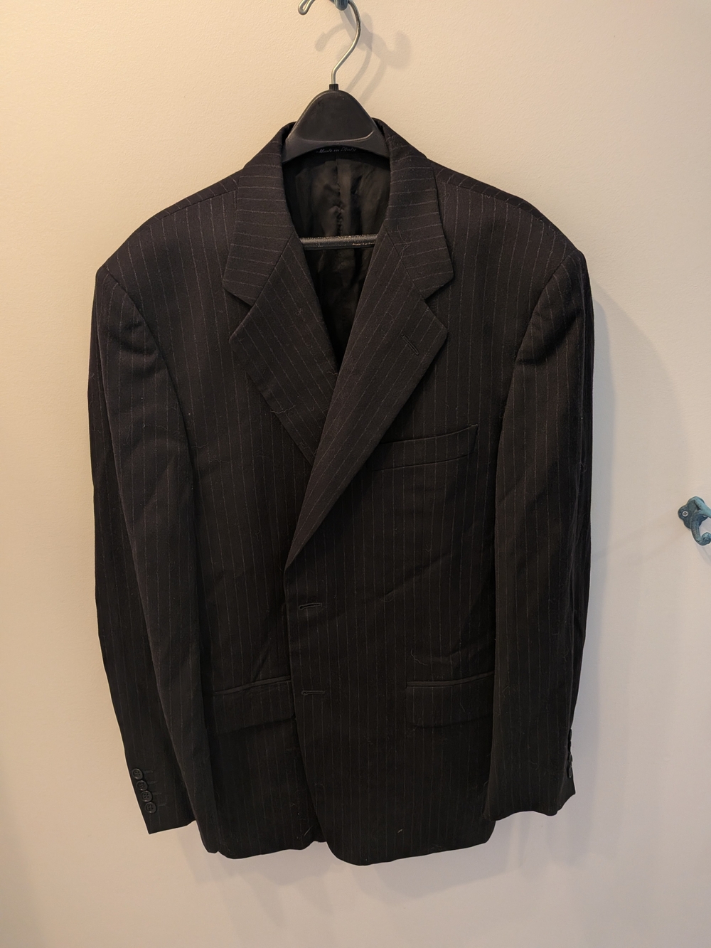 Canali Black Pinstripe Suit Jacket